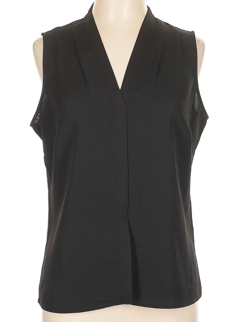 NIC + ZOE Black Sleeveless V-Neck Blouse | Minimalist Career Chic Top | PL